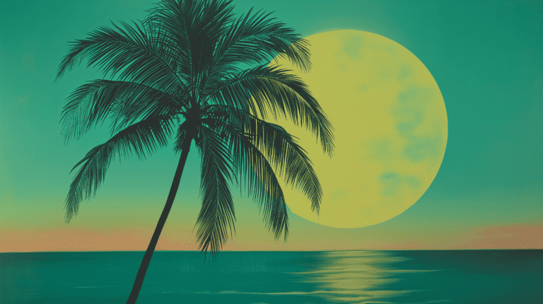 A minimalist advertising poster of Miami, generated with Midjourney