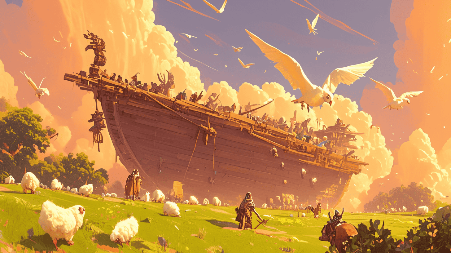 An artificial intelligence’s version of Noah’s ark, generated with Midjourney