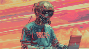 AI writing assistant, generated with Midjourney