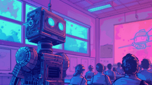 AI in schools, generated with Midjourney