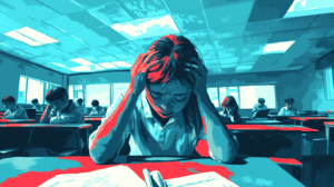 Student accused of using AI, generated with Midjourney