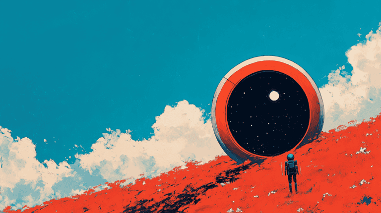 A portal to another world, generated with Midjourney Niji 6