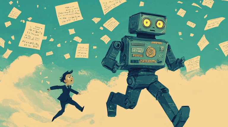 A policeman chasing an AI robot, generated with Midjourney