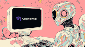 An AI face-to-face with Originality AI, generated with Midjourney