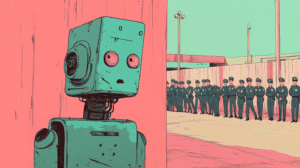 AI hiding from detection, generated with Midjourney