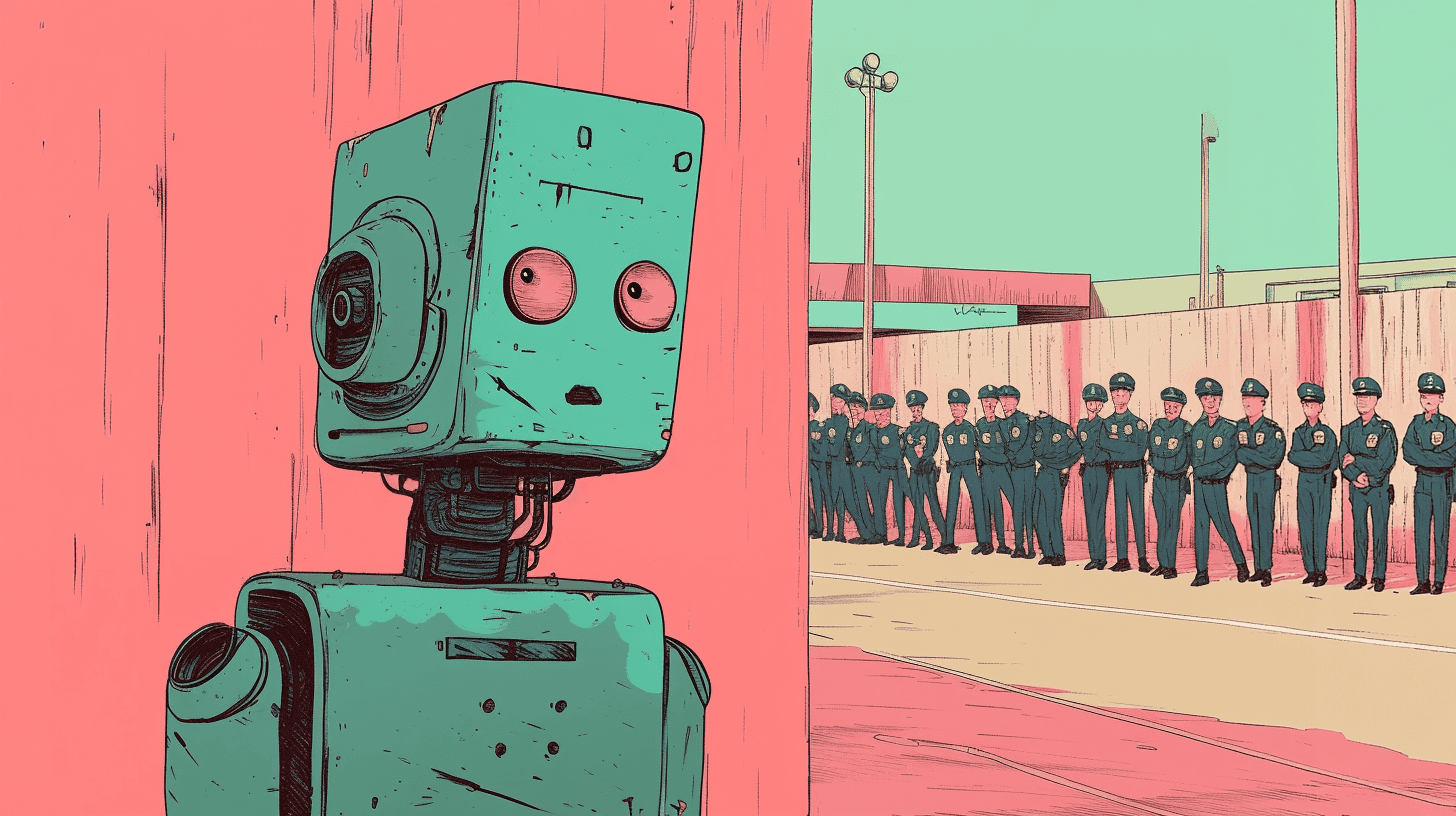 AI hiding from detection, generated with Midjourney