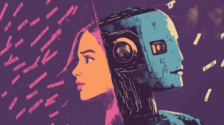 A human and their AI equivalent, generated with Midjourney