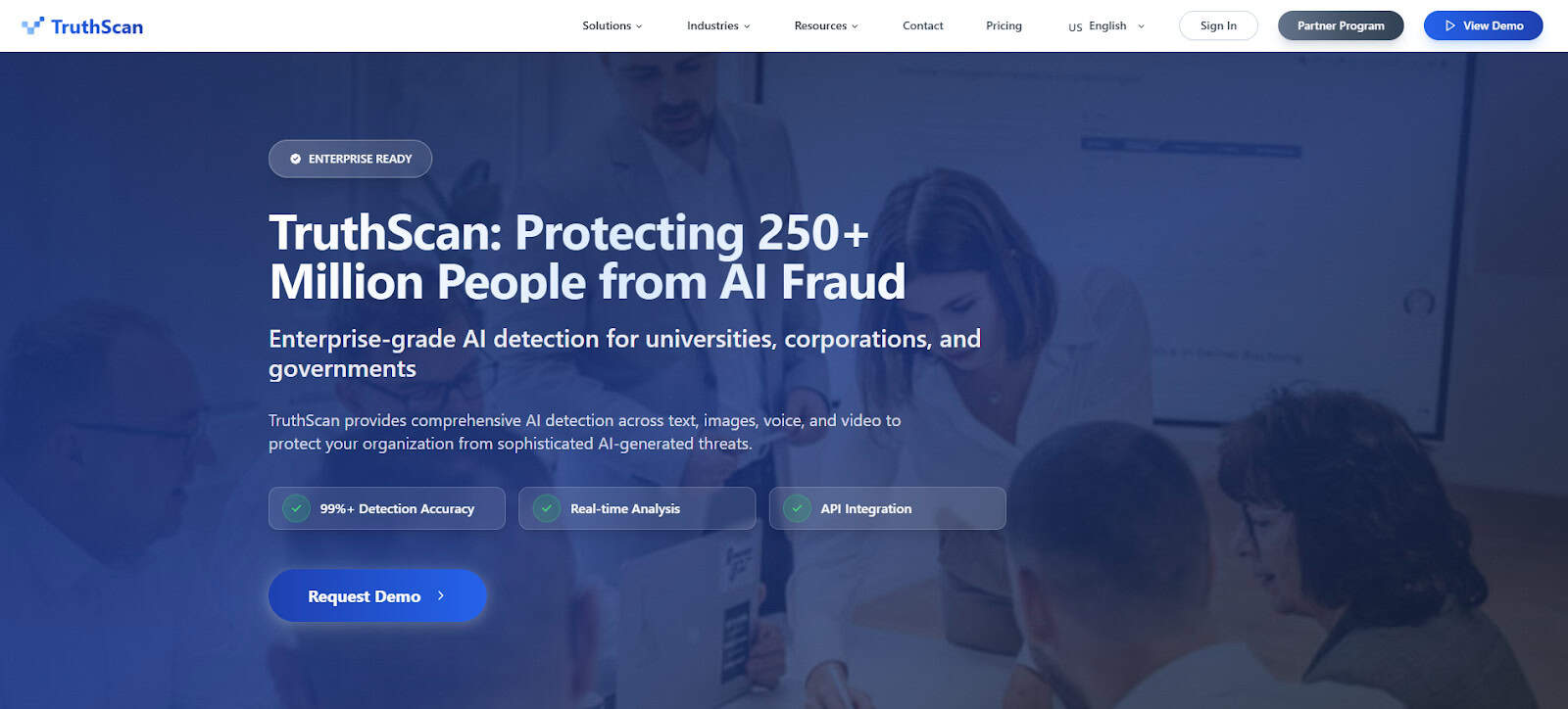 TruthScan Landing Page