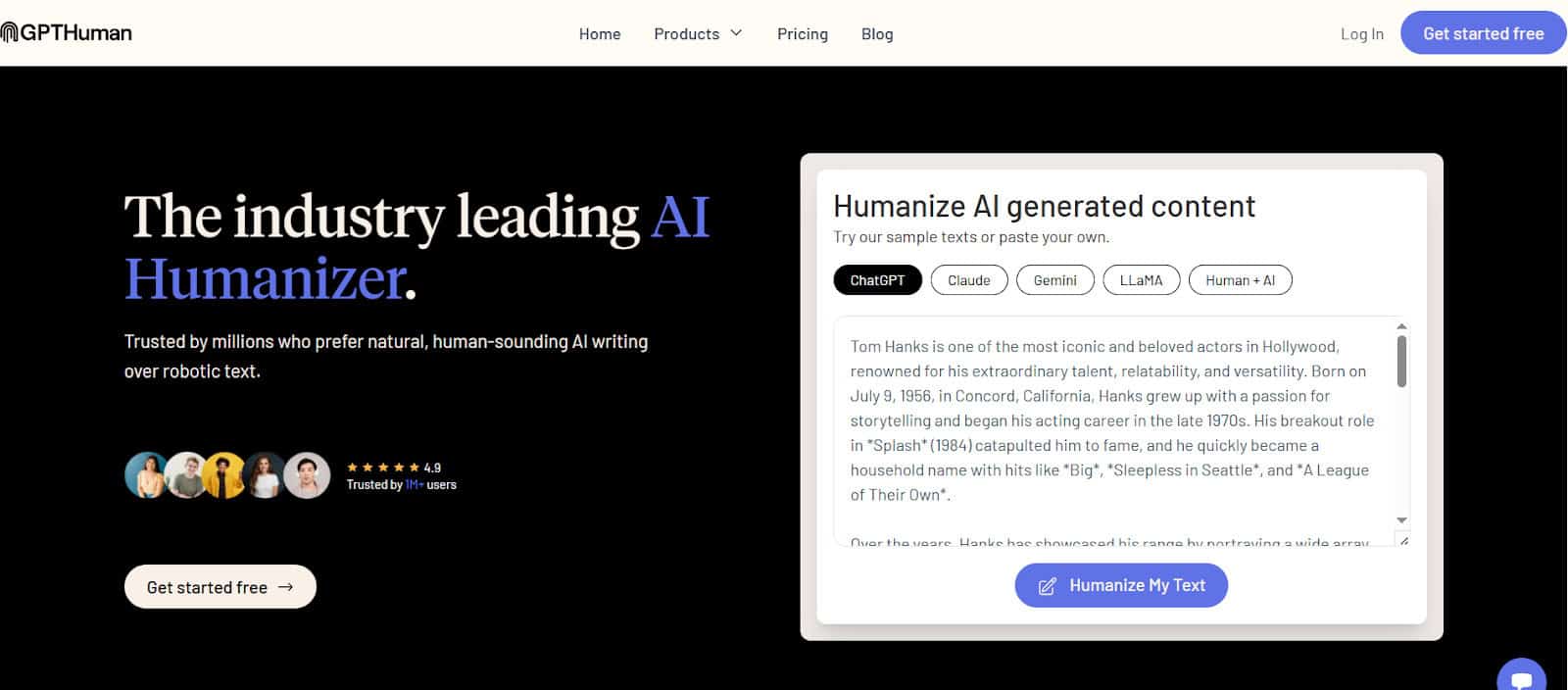 GPTHuman Landing Page
