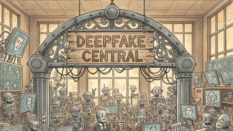 The deepfake office, generated with Gemini
