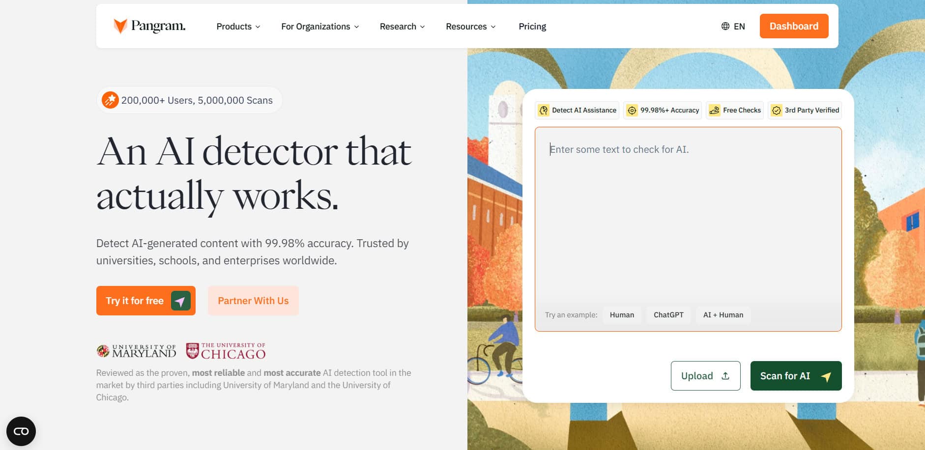 Pangram Landing Page
