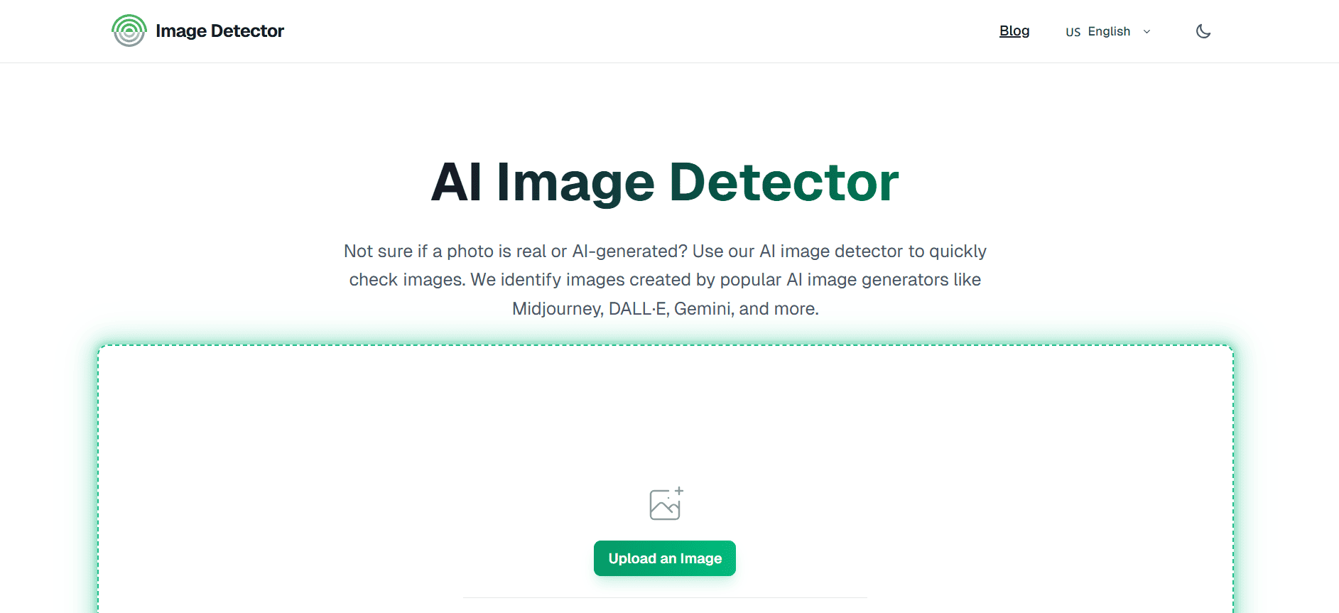 ImageDetector Landing Page