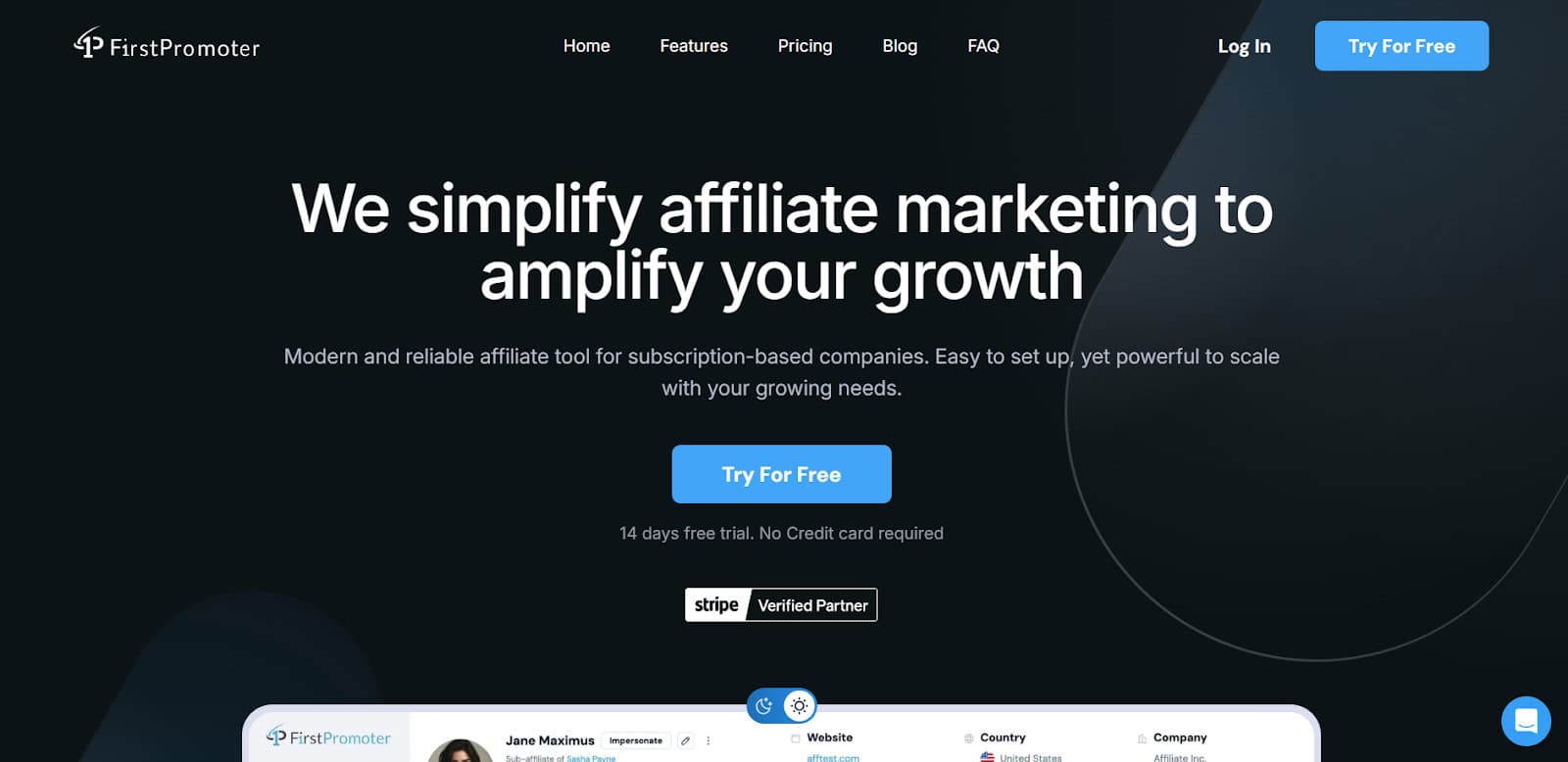 FirstPromoter Landing Page