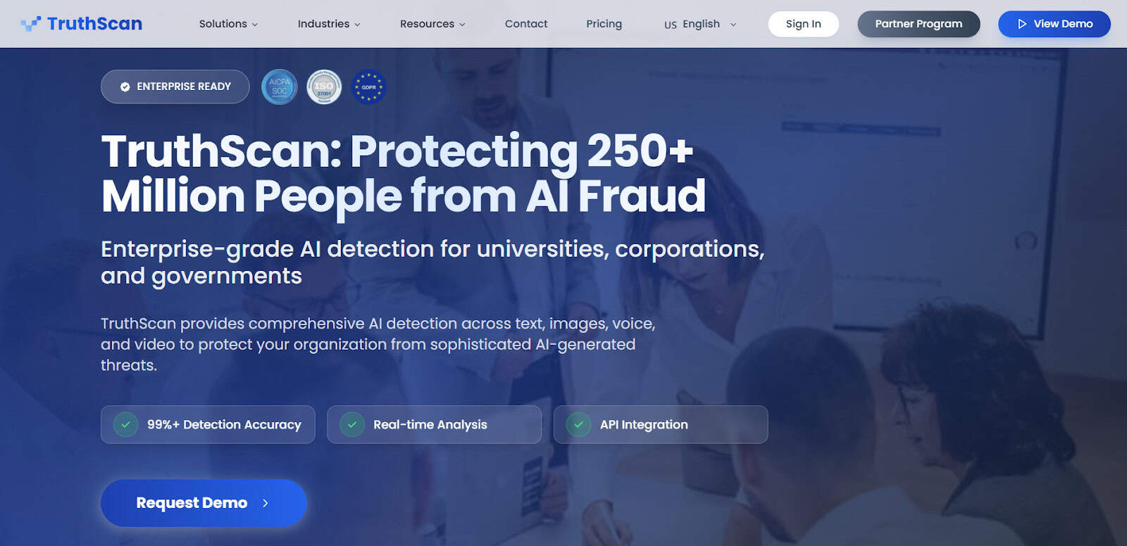 TruthScan Landing Page