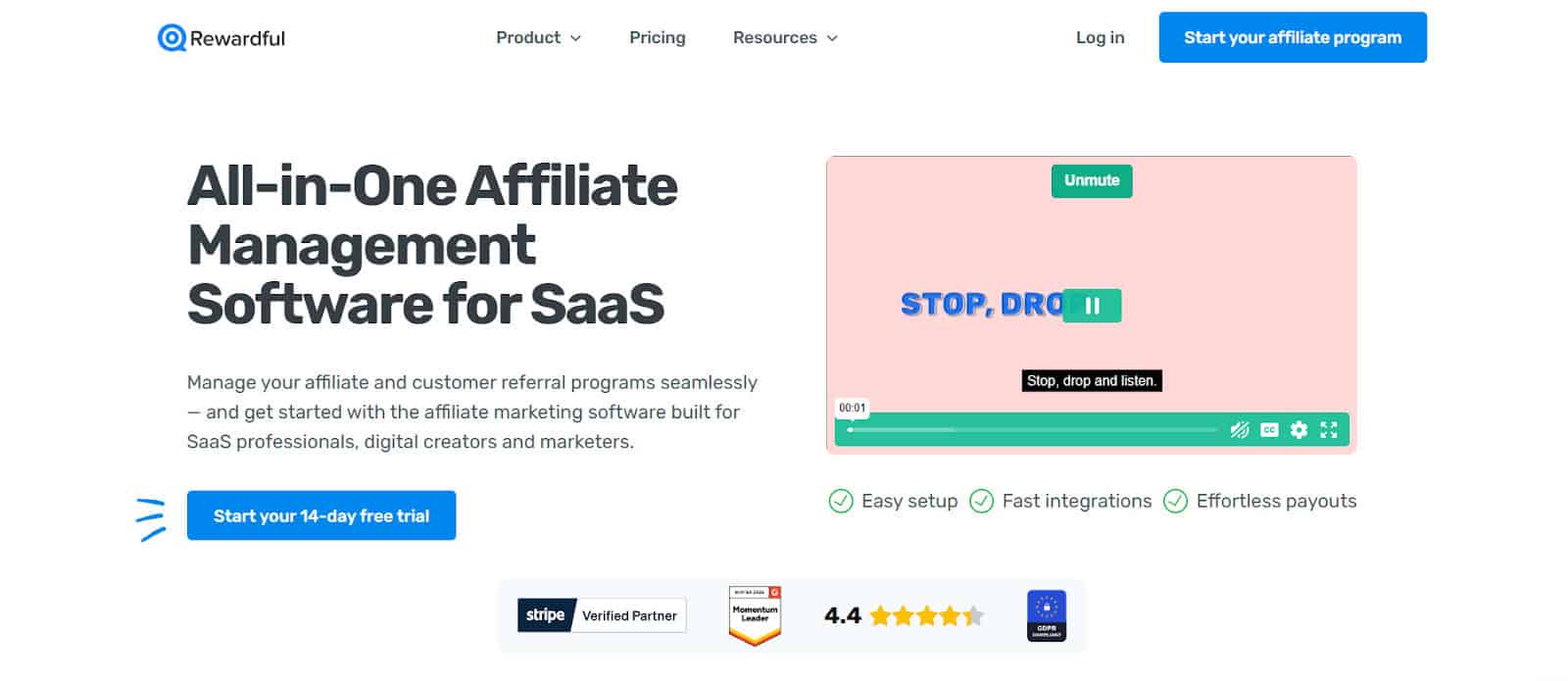 Rewardful Landing Page