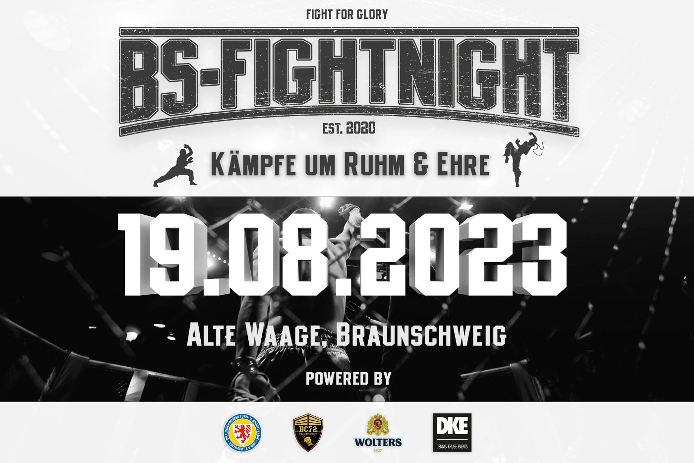 Eventplakat zur BS-FightNight am 19.08.2023 in der Alten Waage
