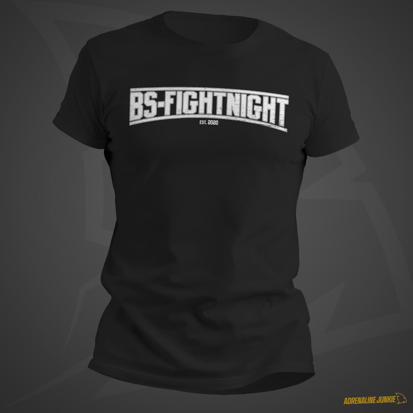 T-Shirt-Mockup mit BS-FightNight-Logo auf der Brust