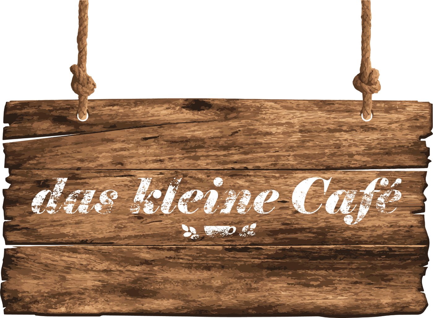 Logo als hängendes Holzschild