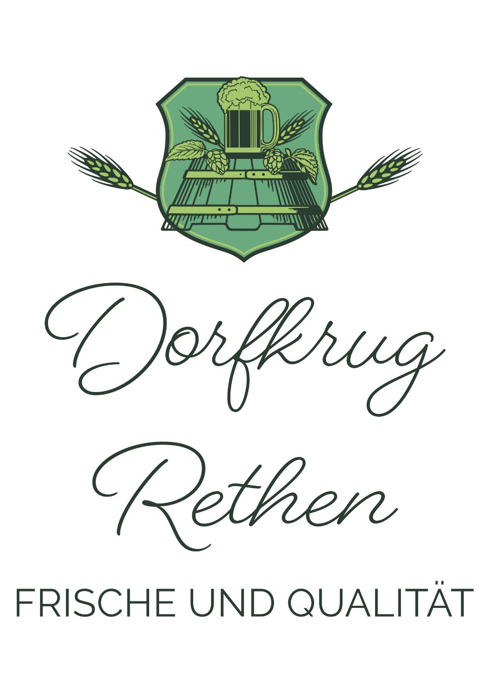 Logo des Dorfkrug Rethen mit Wappen und Schreibschrift