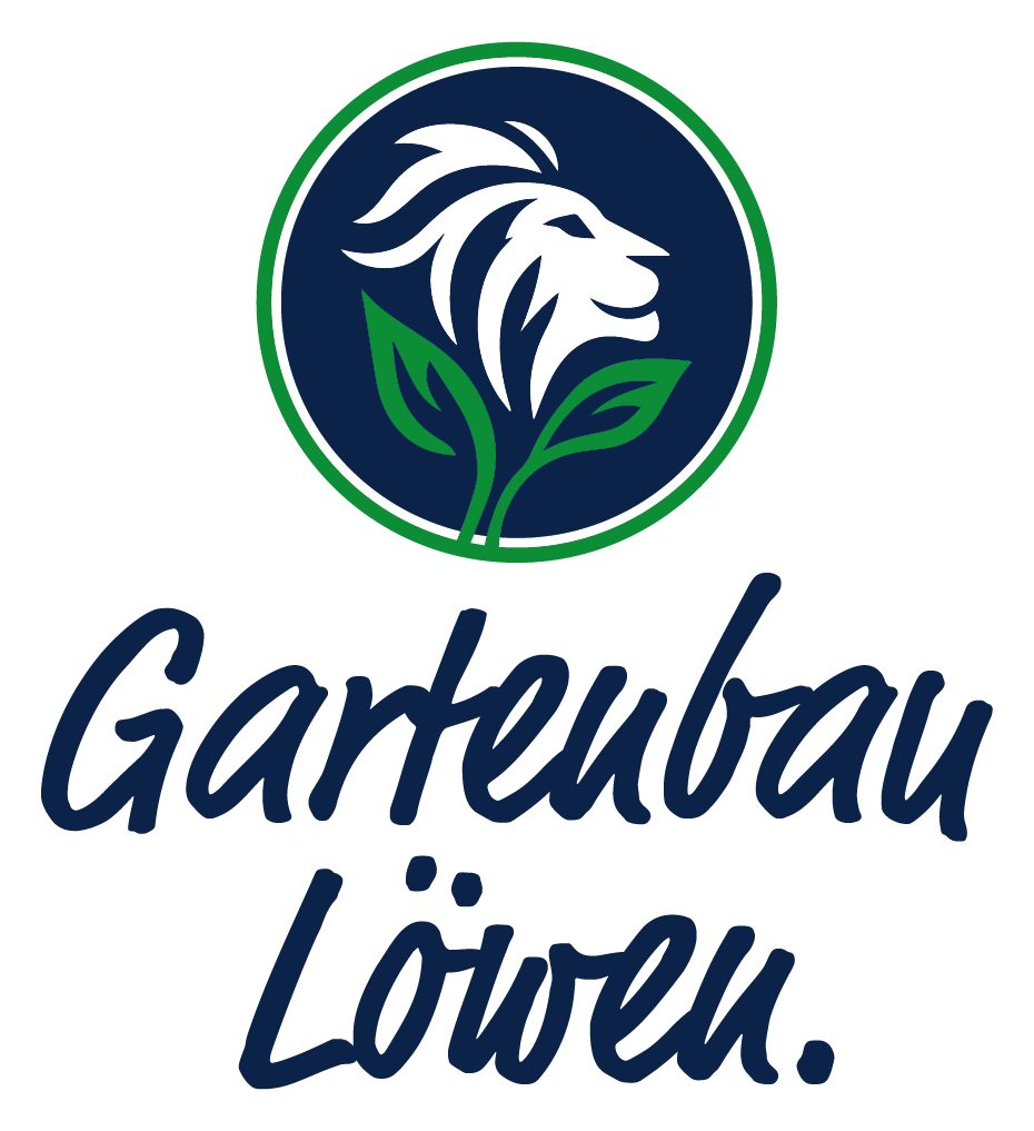 Finales Logo mit Löwen-Signet und Schriftzug gestapelt, freigestellt