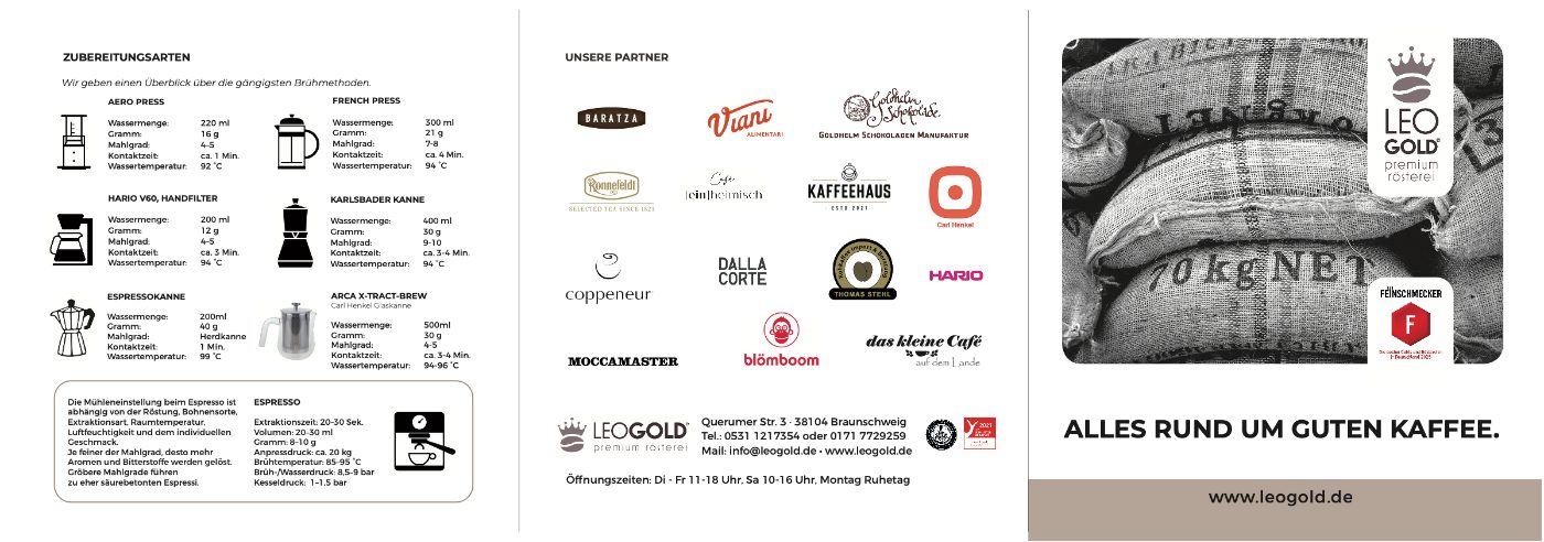 Sechsseitiger Flyer, Außenseite mit Partnern und Titelmotiv