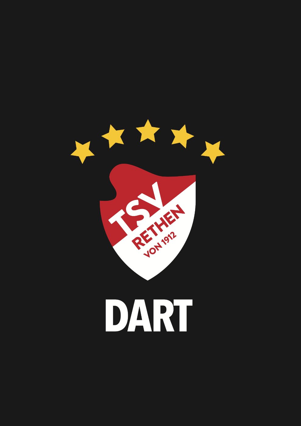 Druckmotiv der Dart-Sparte mit Wappen und Sternen