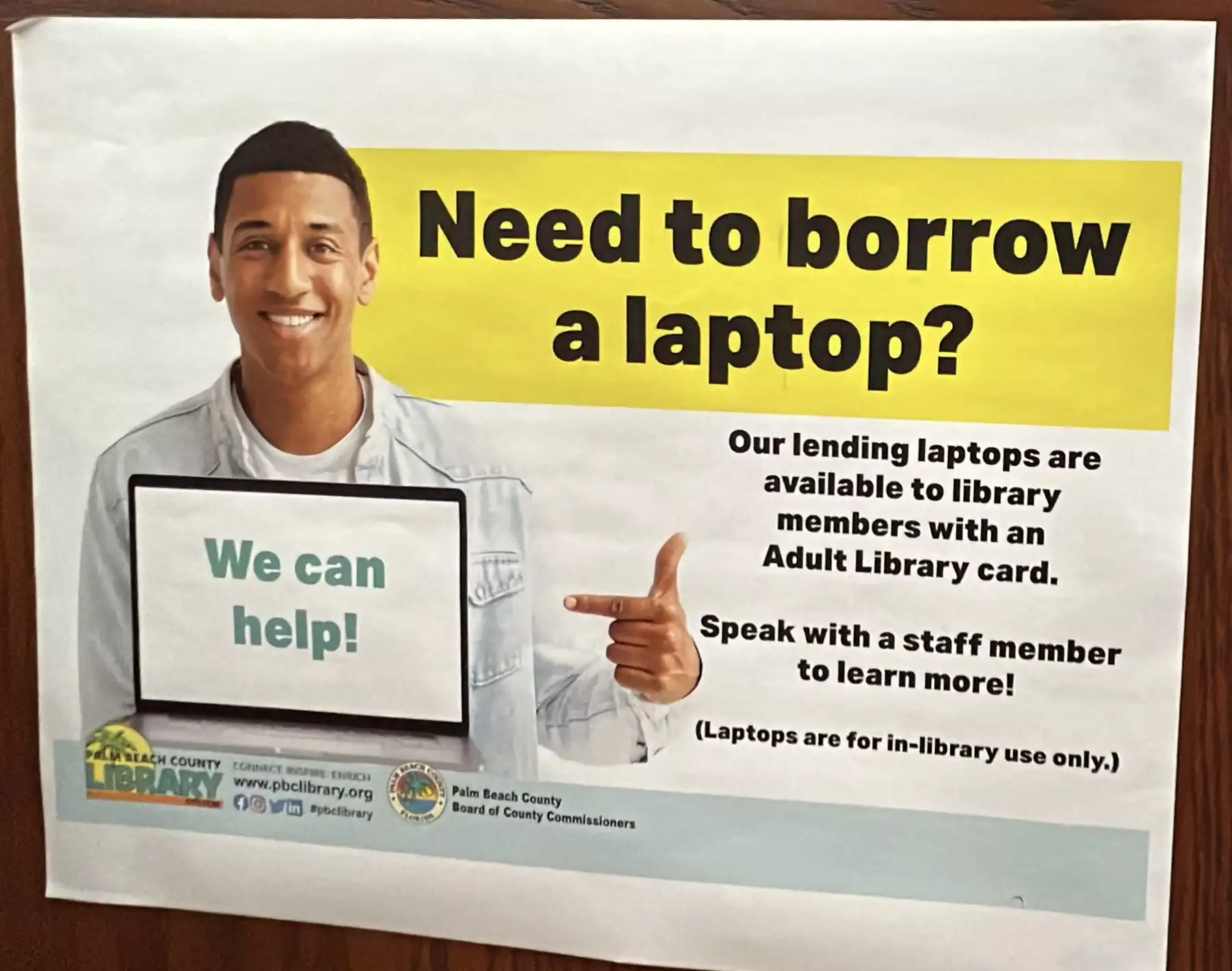 Instructions to borrow a laptop. Palm Beach County Library Glades Road GCNN Good Citizen News Network goodcitizennewsnetwork.com News That's Not Fake