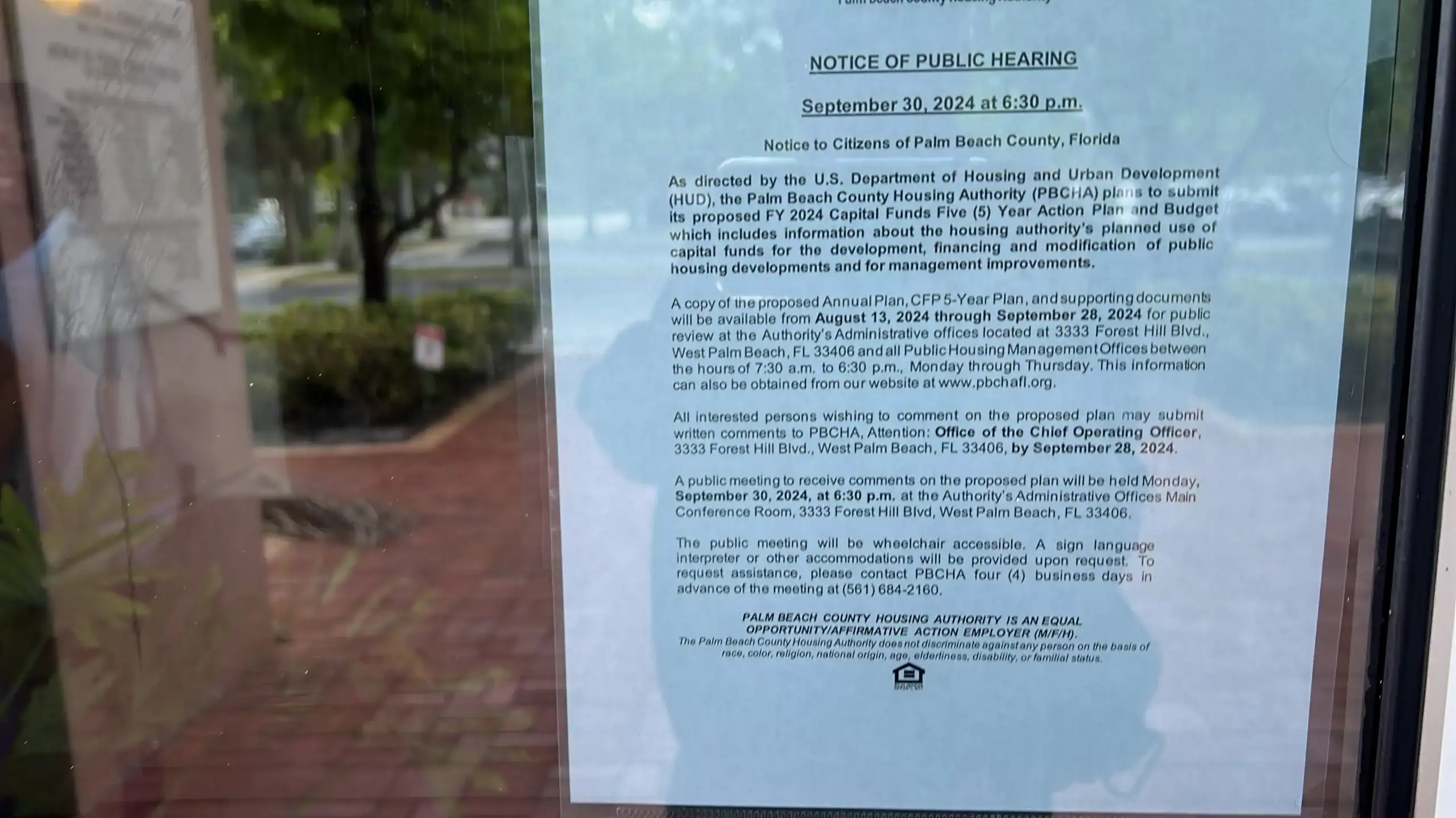 Public Notice at Palm Beach County Housing Authority GCNN Good Citizen News Network goodcitizennewsnetwork.com News That's Not Fake