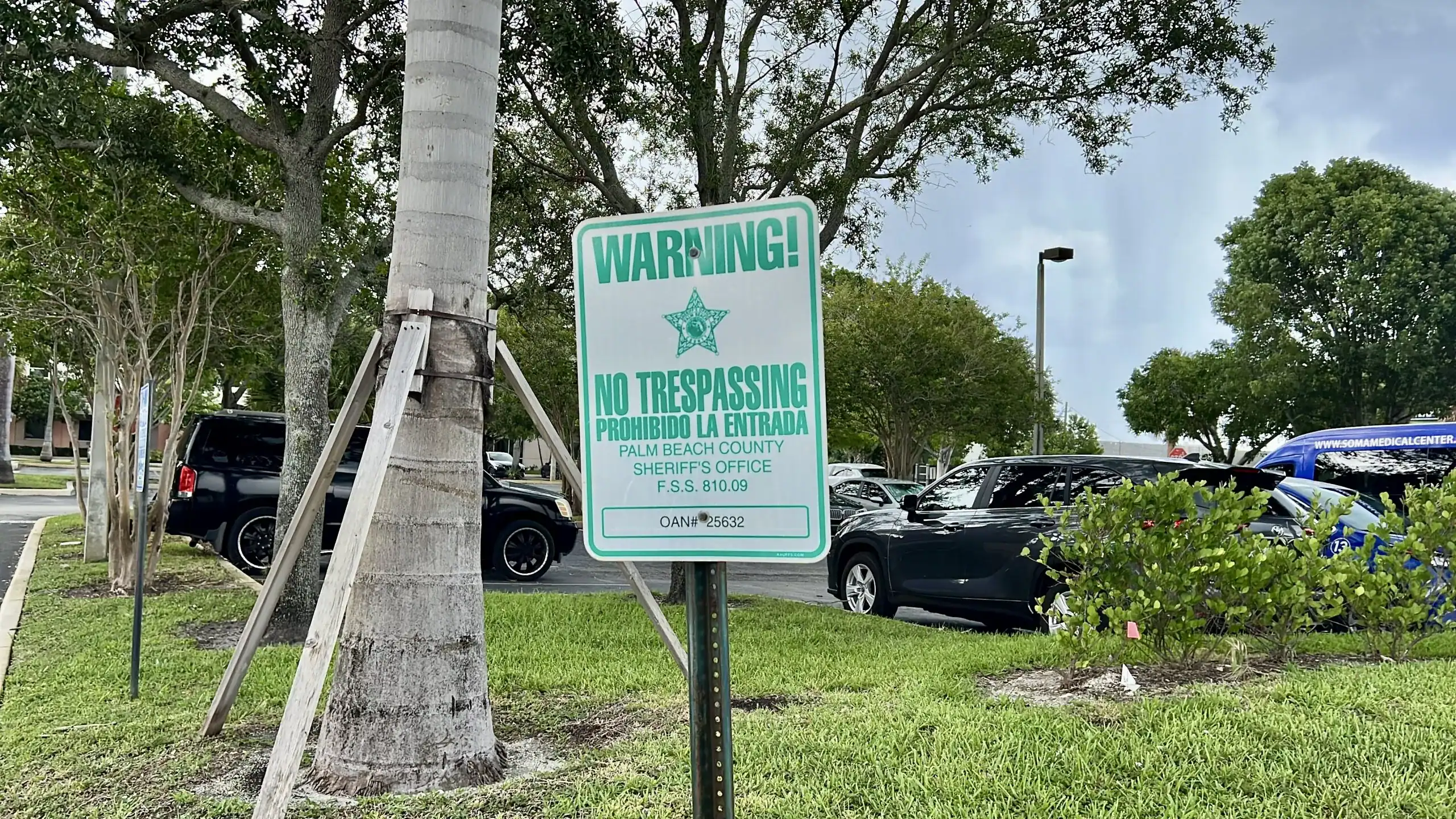 No Trespassing Sign At Families First of Palm Beach employee GCNN Good Citizen News Network goodcitizennewsnetwork.com News That's Not Fake