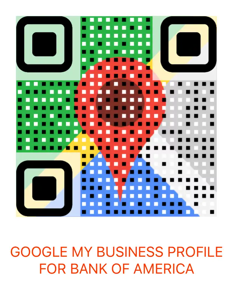 QR Code for Google My Business profile for Bank of America Canyon Town Center Branch GCNN Good Citizen News Network goodcitizennewsnetwork.com News That's Not Fake