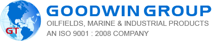Goodwin Group logo with globe and oilfield imagery for industrial and marine products.