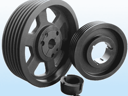 Industrial power transmission pulleys and belt drive components.