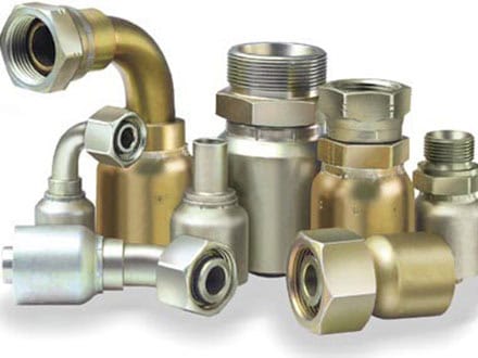 Assorted industrial hoses and fittings for plumbing and fluid transfer.