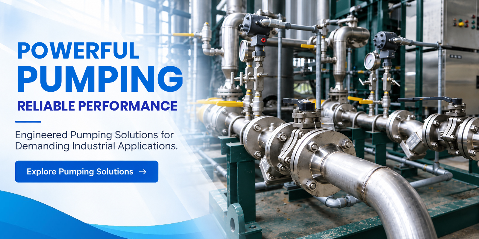 Industrial pumping system with pipes and valves for reliable performance.