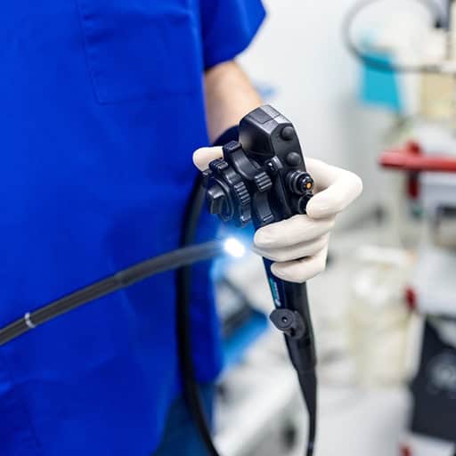 Medical endoscopy device used in gastroenterology procedures at Grover Gastro and Fertility Centre.