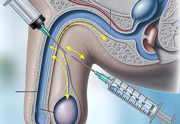 Illustration of a sperm injection procedure for fertility treatment.