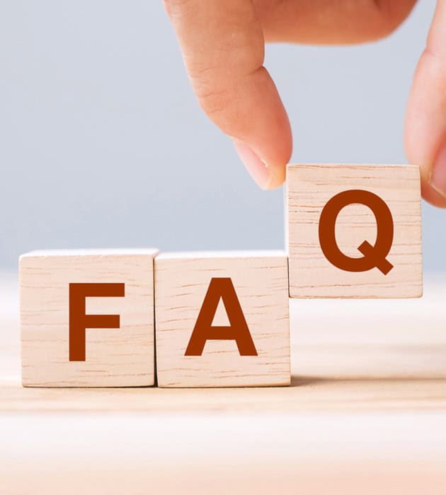 F.A.Q. blocks representing frequently asked questions at fertility center.