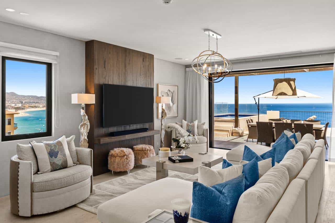 Living Room With An Ocean View In A 1 Homes Residence At Hacienda
