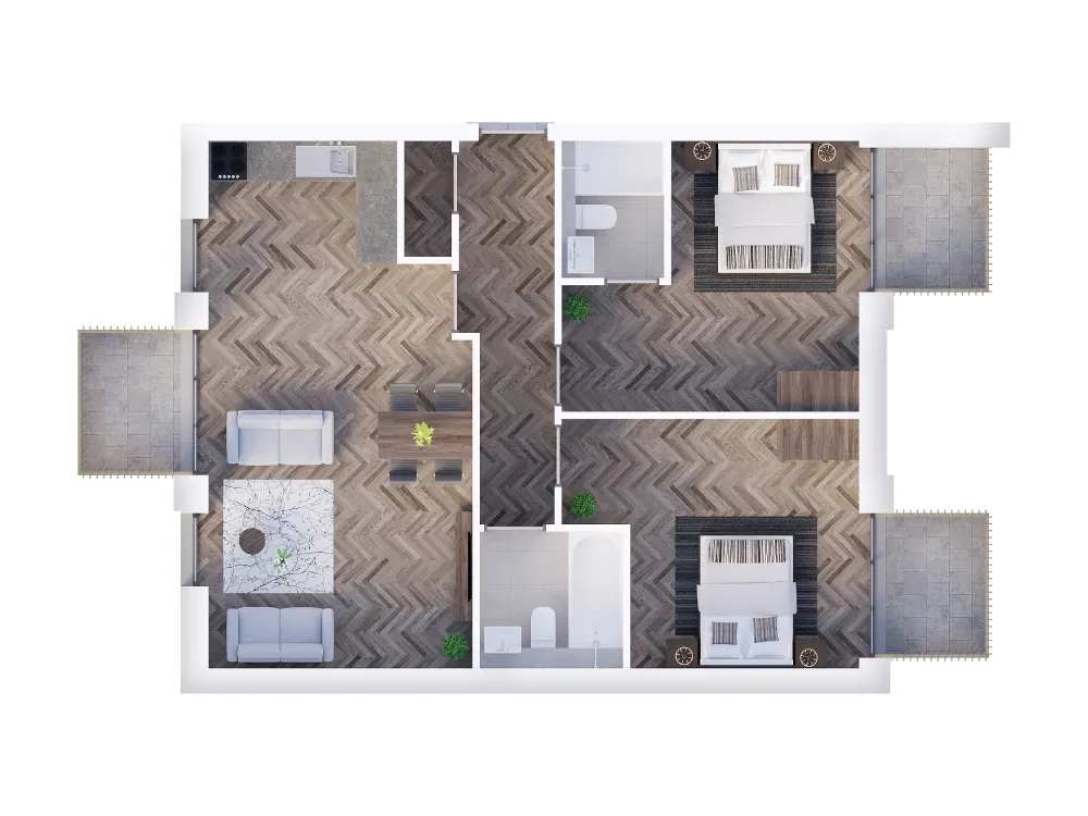 The Hive - 2 bed floorplan