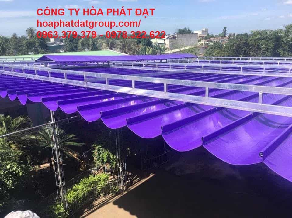 Công trình mái bạt xếp lớp che sân trường tại Đồng Nai uy tín Địa chỉ chuyên lắp đặt mái hiên, mái xếp bạt kéo lượn sóng uy tín tại biên hòa, đồng nai