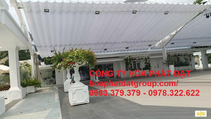 Hoàn thiện mái che di động sân trường hòa phát đạt Mái che di động sân trường, thiết kế lắp đặt mái bạt xếp bạt kéo sân trường giá rẻ an toàn tuyệt đối