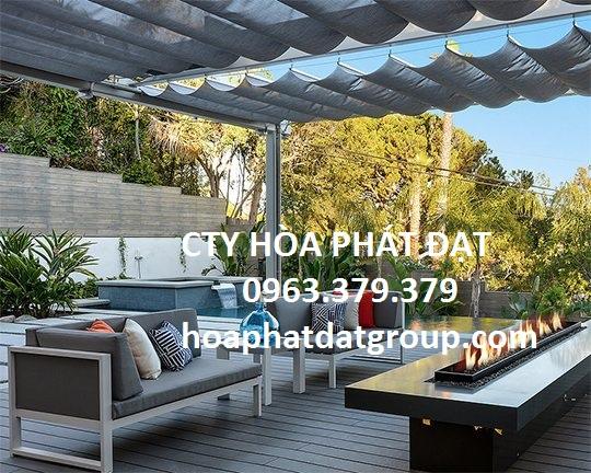 Mẫu bạt kéo lượn sóng màu sắc đa dạng thẩm mỹ cao Địa chỉ chuyên lắp đặt mái hiên, mái xếp bạt kéo lượn sóng uy tín tại tphcm