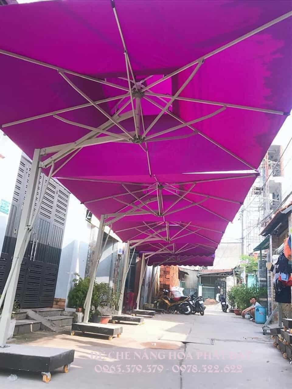Dù lệch tâm vuông màu tím thời trang