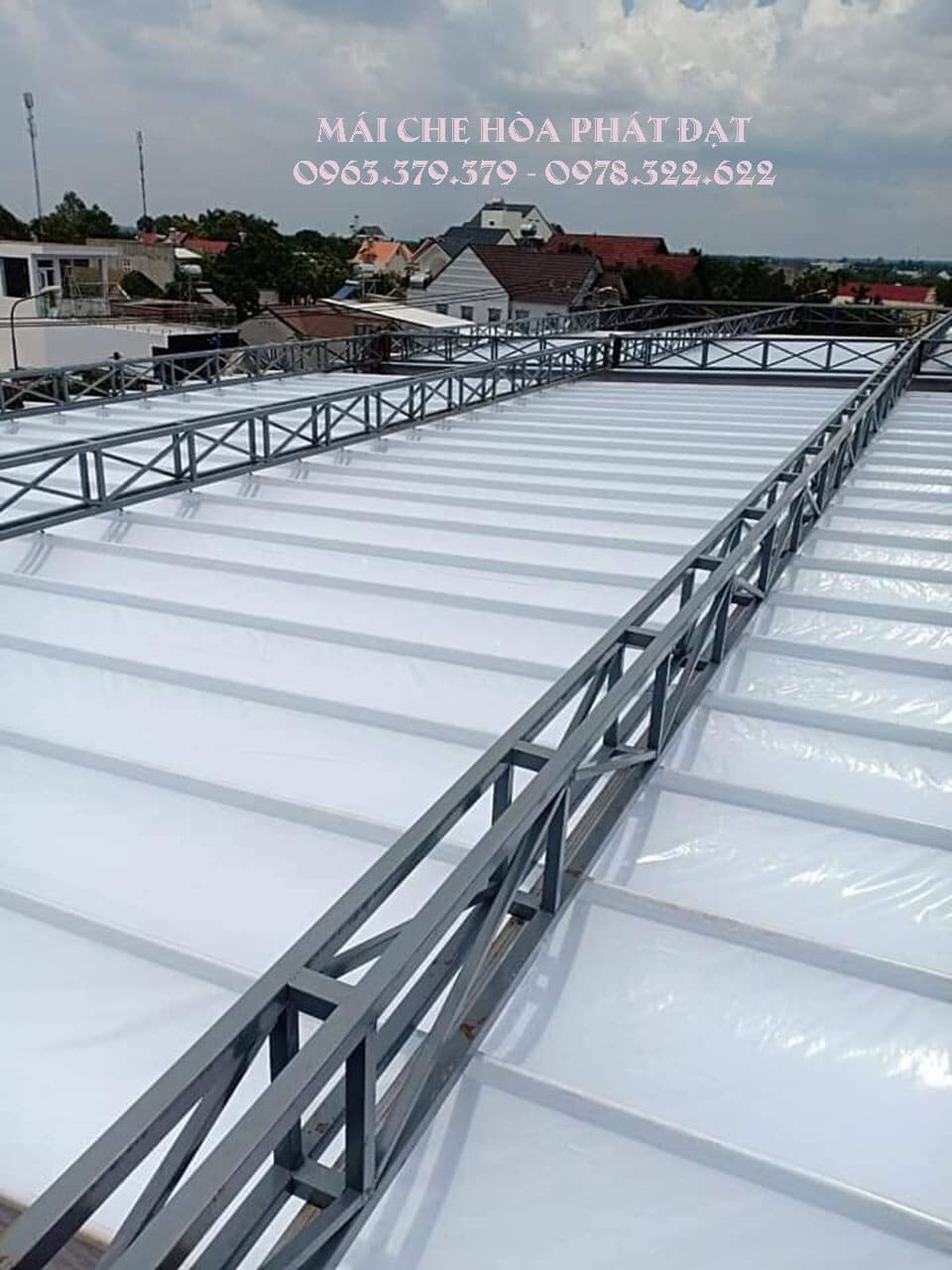 Mái xếp di động khung cao cấp Khung sắt hộp dày cho mái xếp di động