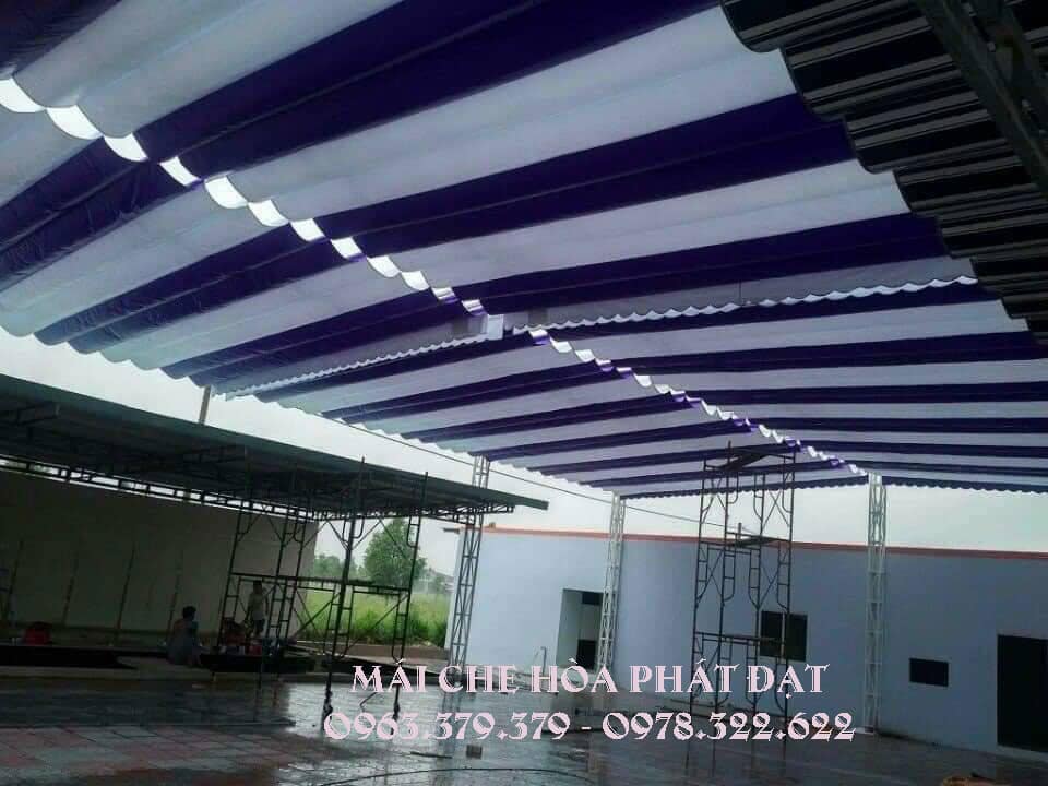 Mái xếp quán hàng nhiều màu Bạt che cho cửa hàng kinh doanh mặt phố