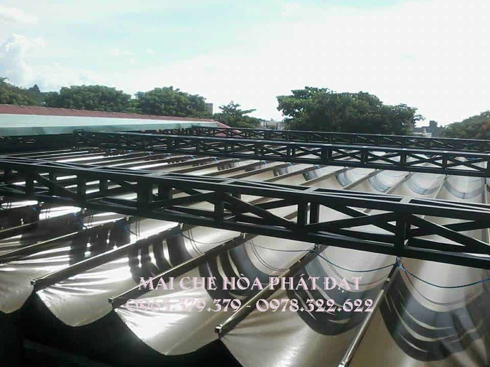 Mẫu bạt kéo di động khung cao cấp Khung kèo mái bạt kéo sơn tĩnh điện