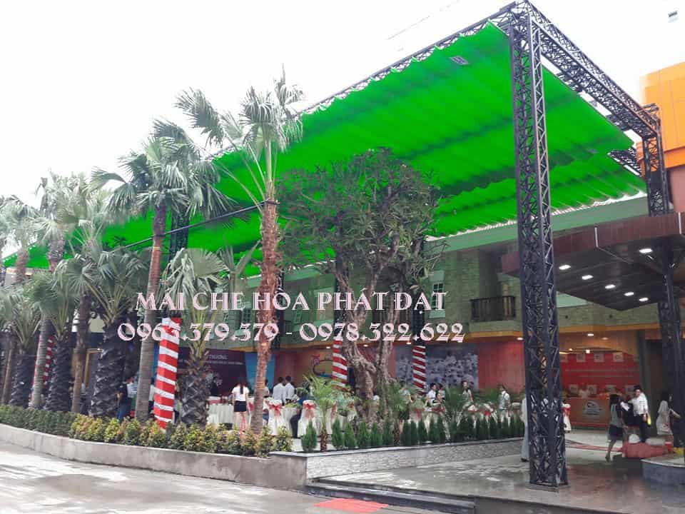 Mẫu mái xếp che nắng mưa quán cafe Lắp bạt xếp che nắng mưa chuyên dụng
