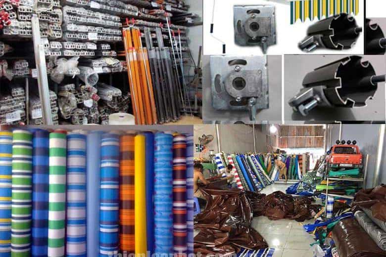 Phụ kiện bạt tự cuốn mái hiên di động chính hãng Cung cấp linh kiện vật tư bạt kéo ngoài trời mái hiên