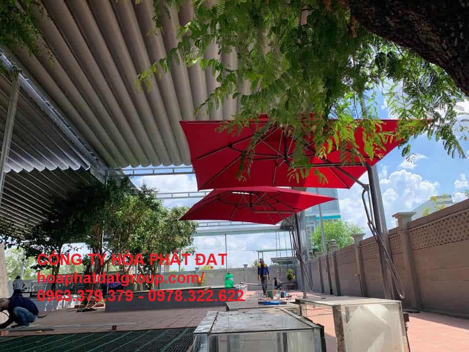 Lắp đặt mái bạt kéo quán cafe Mái xếp di động đẹp cho quán cafe sân vườn