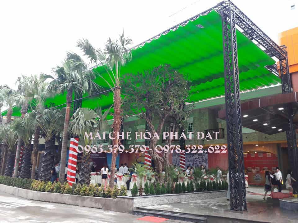 Mái bạt xếp lượn sóng che nắng mưa Sản phẩm mái xếp lượn sóng Hòa Phát Đạt chất lượng cao